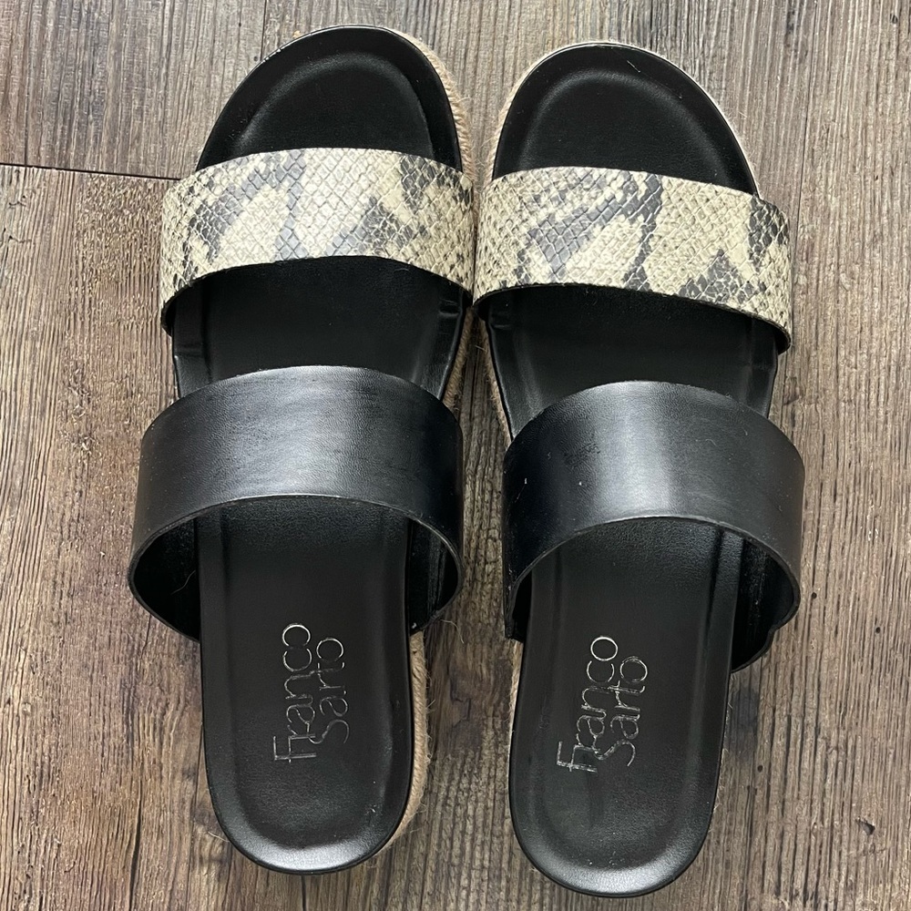Franco Sarto Women's Babs Slide Snakeskin Two strap slip on sandals - Picture 2 of 6
